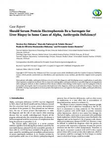 Should Serum Protein Electrophoresis Be a Surrogate for Liver Biopsy ...