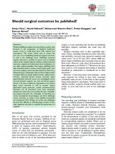 Should surgical outcomes be published?