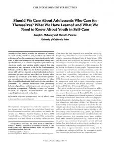 Should We Care About Adolescents Who Care for