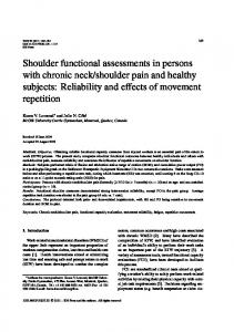 Shoulder functional assessments in persons with chronic ... - IOS Press