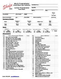 Shufu Junior Promotional Score Sheet