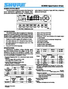 Shure SCM262 Specification Sheet