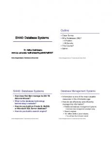 SI440: Database Systems