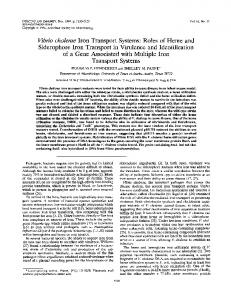 Siderophore Iron Transport in Virulence and Identification of a Gene ...