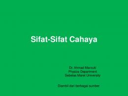 Sifat-Sifat Cahaya - Ahmad Marzuki