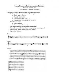 SIGHT-READING STRATEGIES FOR SUCCESS