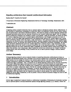 Signaling architectures that transmit unidirectional