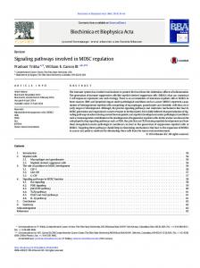 Signaling pathways involved in MDSC regulation