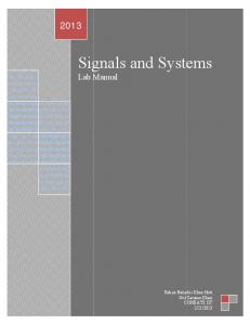 Signals and Sys Signals and Systems als and Systems