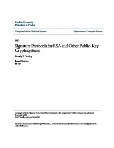 Signature Protocols for RSA and Other Public- Key ... - Semantic Scholar