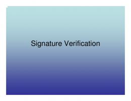 Signature Verification