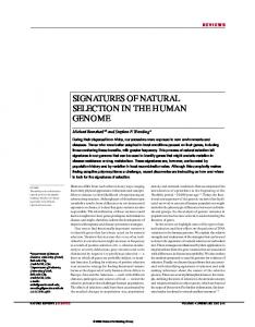 signatures of natural selection in the human genome - XMission