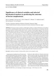 Significance of clinical variables and selected biochemical markers in ...