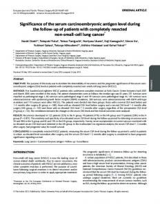 Significance of the serum carcinoembryonic antigen level during the ...