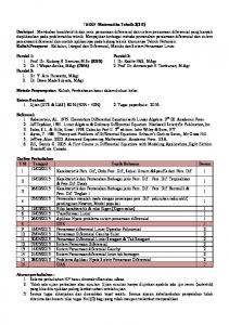 Silabus Matematika Teknik TMB207 - Kudang Boro Seminar