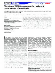 Silencing of STRN4 suppresses the malignant ... - Wiley Online Library