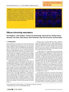 Silicon microring resonators - Photonics Research Group