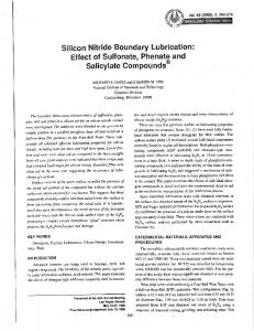 Silicon Nitride Boundary Lubrication