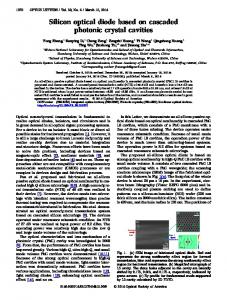 Silicon optical diode based on cascaded photonic ... - OSA Publishing