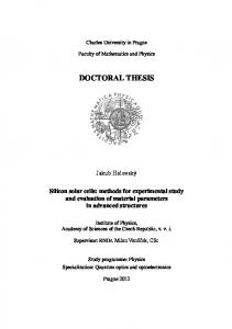 Silicon solar cells