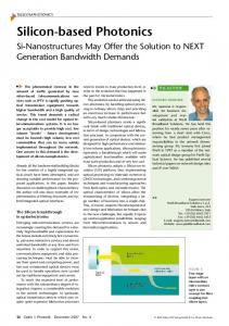 Siliconbased Photonics - Wiley Online Library