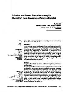 Silurian and Lower Devonian anaspids (Agnatha) from Severnaya ...