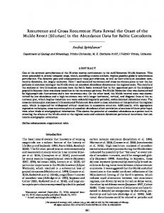 (Silurian) in the Abundance Data for Baltic Conodonts
