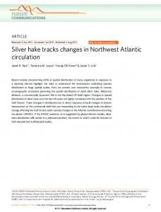 Silver hake tracks changes in Northwest Atlantic circulation