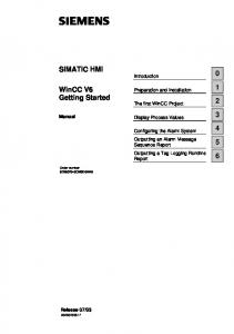 SIMATIC HMI WinCC V6 Getting Started