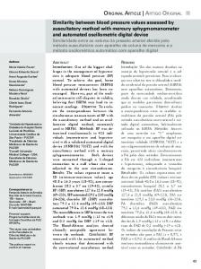 Similarity between blood pressure values assessed by ... - SciELO