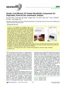 Simple, Cost-Effective 3D Printed Microfluidic ... - ACS Publications