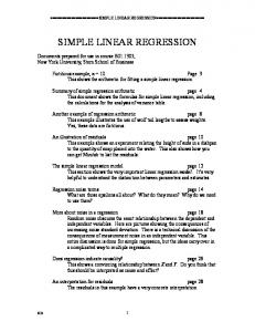 SIMPLE LINEAR REGRESSION - New York University