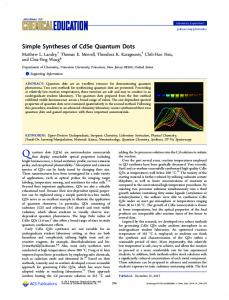 Simple Syntheses of CdSe Quantum Dots