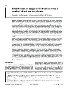 Simplification of seagrass food webs across a gradient of ... - CiteSeerX