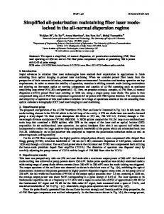 Simplified all-polarization maintaining fiber laser mode - OSA Publishing