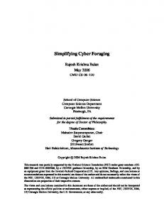 Simplifying Cyber Foraging - scs technical report collection - Carnegie ...