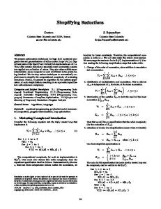 Simplifying Reductions - CiteSeerX