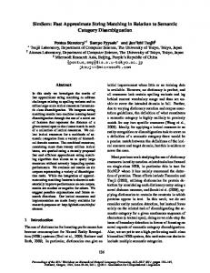 SimSem: Fast Approximate String Matching in Relation to Semantic ...