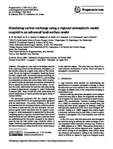 Simulating carbon exchange using a regional ... - Biogeosciences