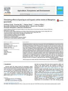 Simulating effects of grazing on soil organic carbon stocks in ...