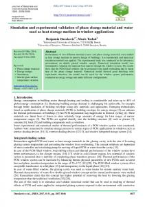 Simulation and experimental validation of phase change material and ...