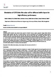 Simulation of CZTS thin film solar cell for different