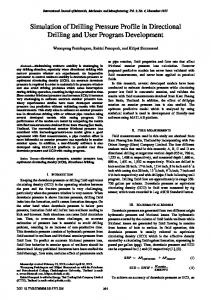 Simulation of Drilling Pressure Profile in Directional Drilling and User ...