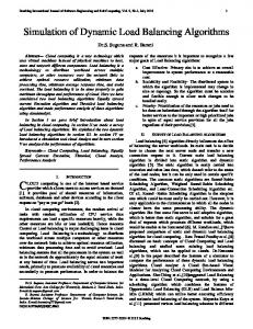 Simulation of Dynamic Load Balancing Algorithms - CiteSeerX