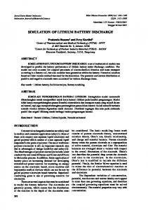 simulation of lithium battery discharge