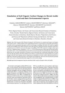 Simulation of Soil Organic Carbon Changes in Slovak Arable Land ...