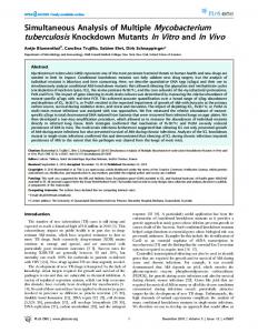 Simultaneous Analysis of Multiple Mycobacterium tuberculosis ... - PLOS