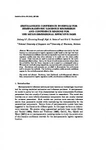 simultaneous confidence intervals for