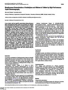 Simultaneous Determination of Amlodipine and