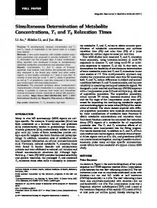 Simultaneous determination of metabolite ... - Wiley Online Library